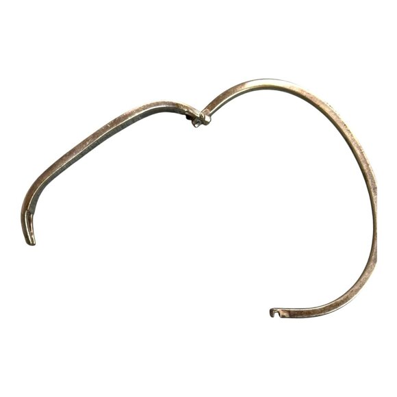 Vintage Abalone Inlay Sterling Silver 925 Hinged Bangle Bracelet 6.5" Southwest - Picture 8 of 8